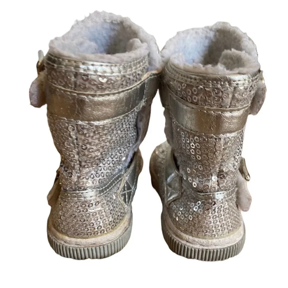 Stride Rite Girls Sequined Safi Boots Size 6.5